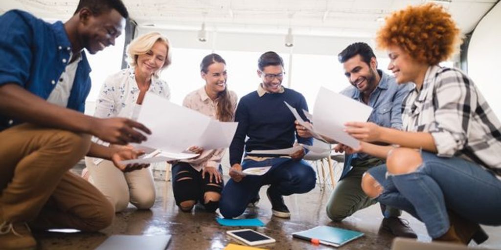 team collaboration in a modern office