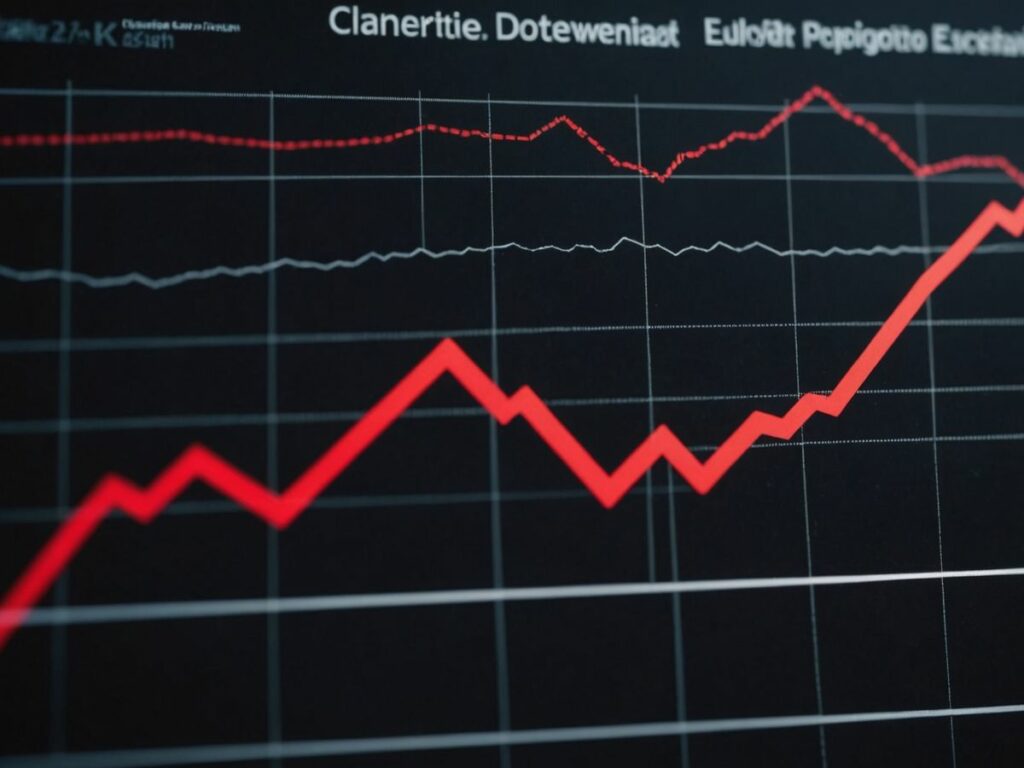 SolarEdge logo and rising stock market graph