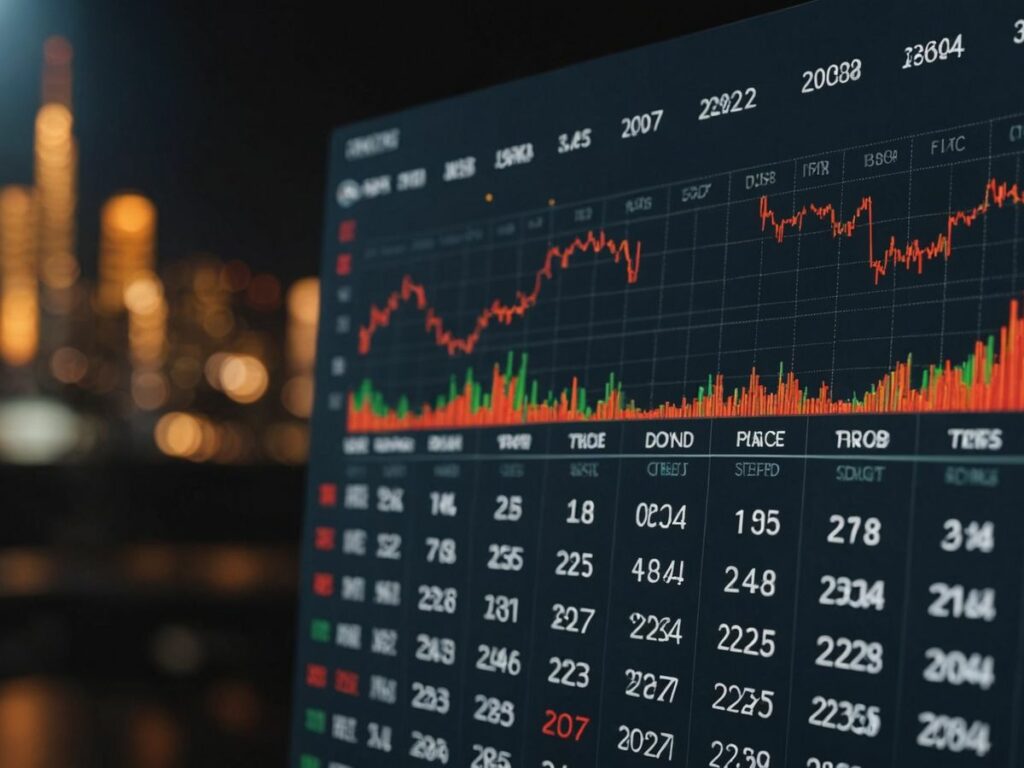 Graph showing stock market rise in 2024
