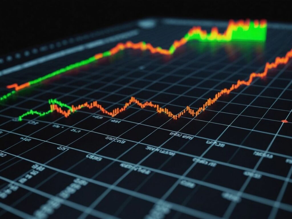 Stock market graph showing CPI and inflation data