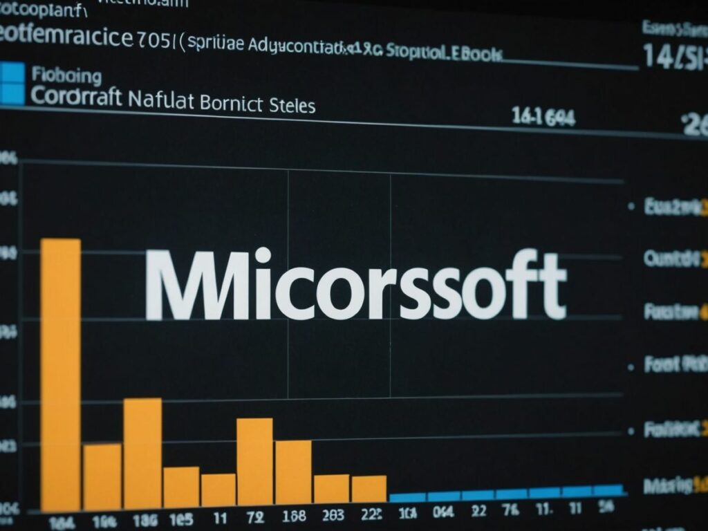 Microsoft stock chart with earnings impact
